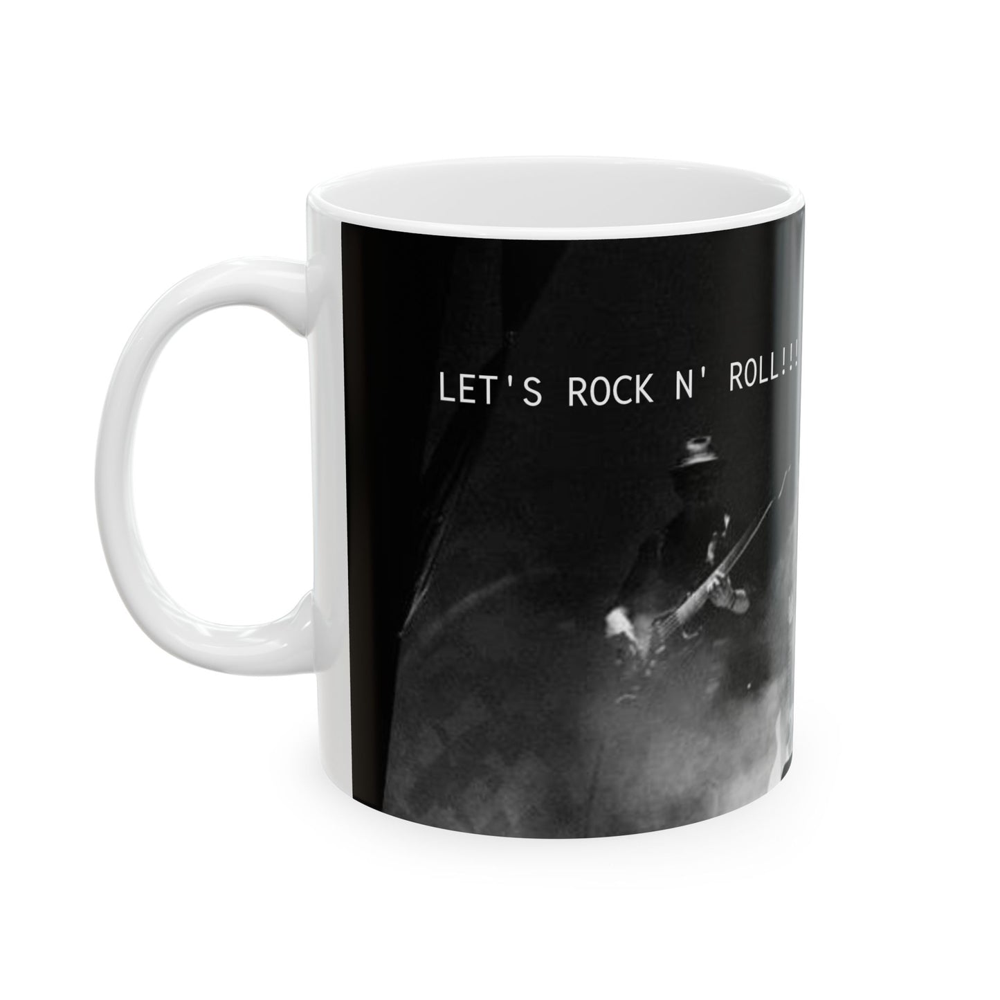 Let's Rock N' Roll Coffee Ceramic Mug, (11oz, 15oz)