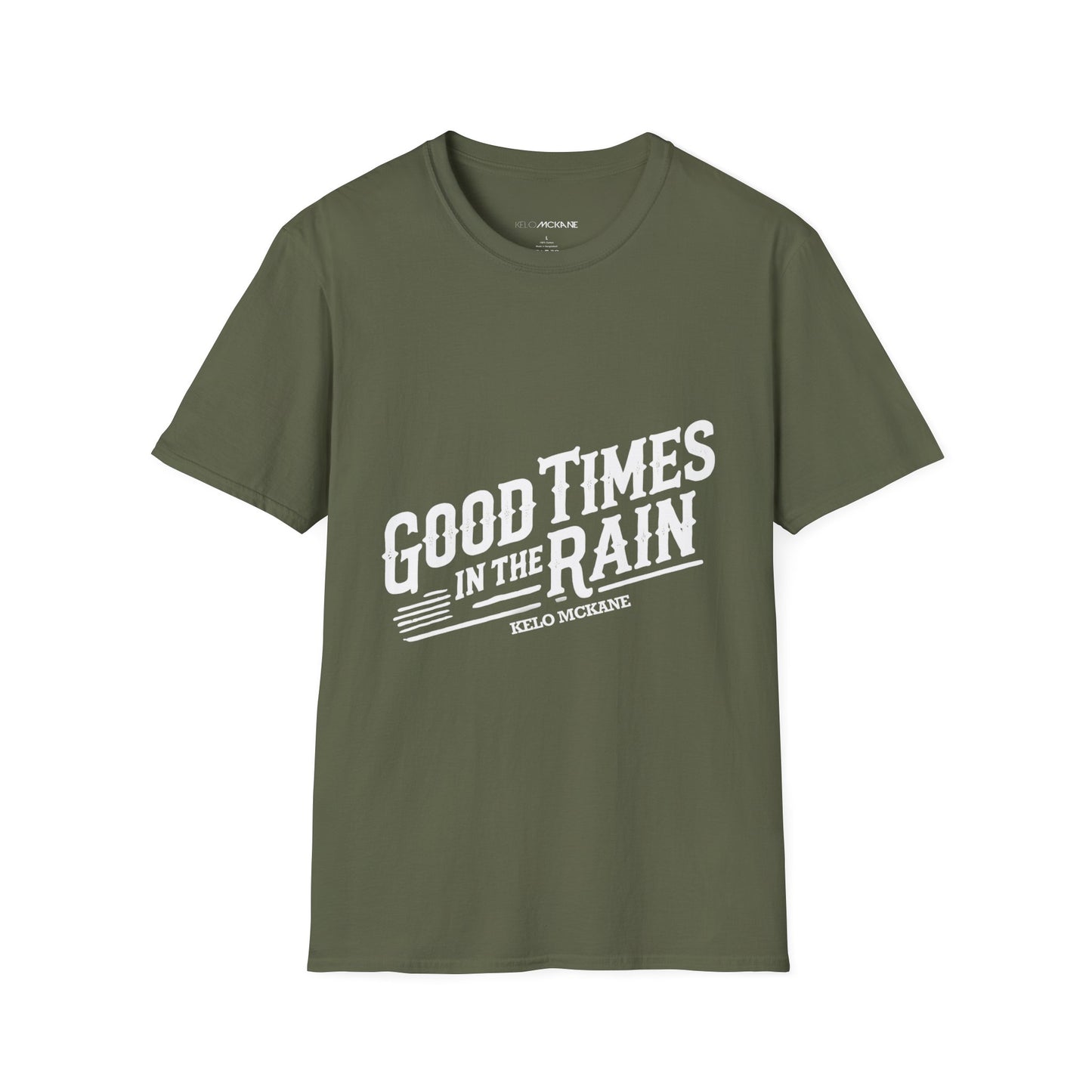 Good Times In The Rain - White Logo - Unisex Softstyle T-Shirt