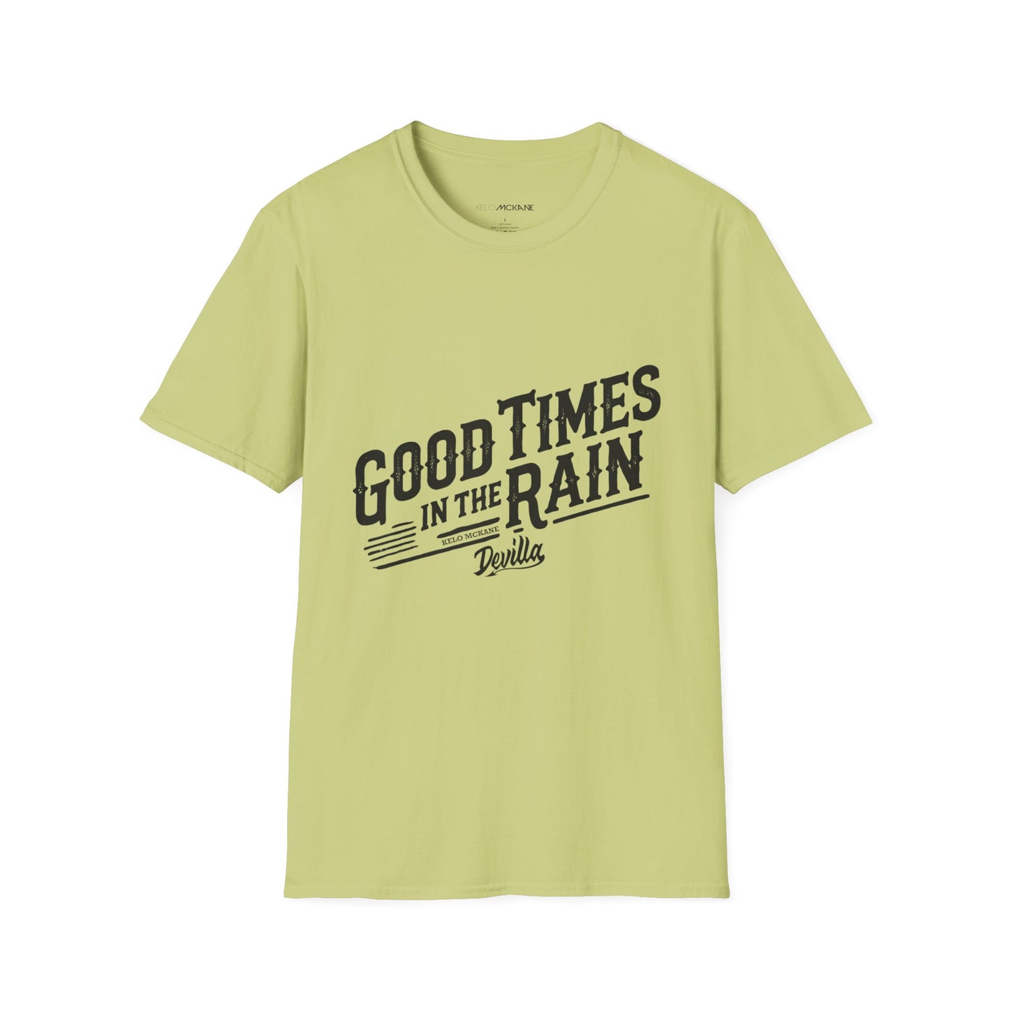 Good Times In The Rain - Devilla Black Logo - Unisex Softstyle T-Shirt