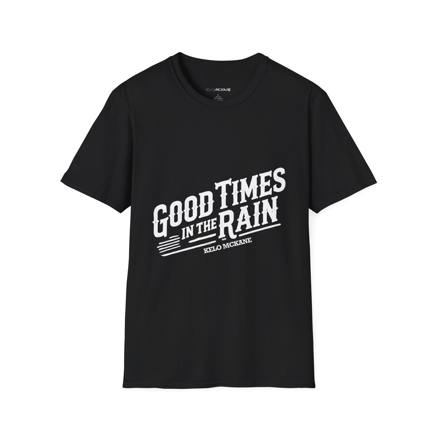 Good Times In The Rain - White Logo - Unisex Softstyle T-Shirt