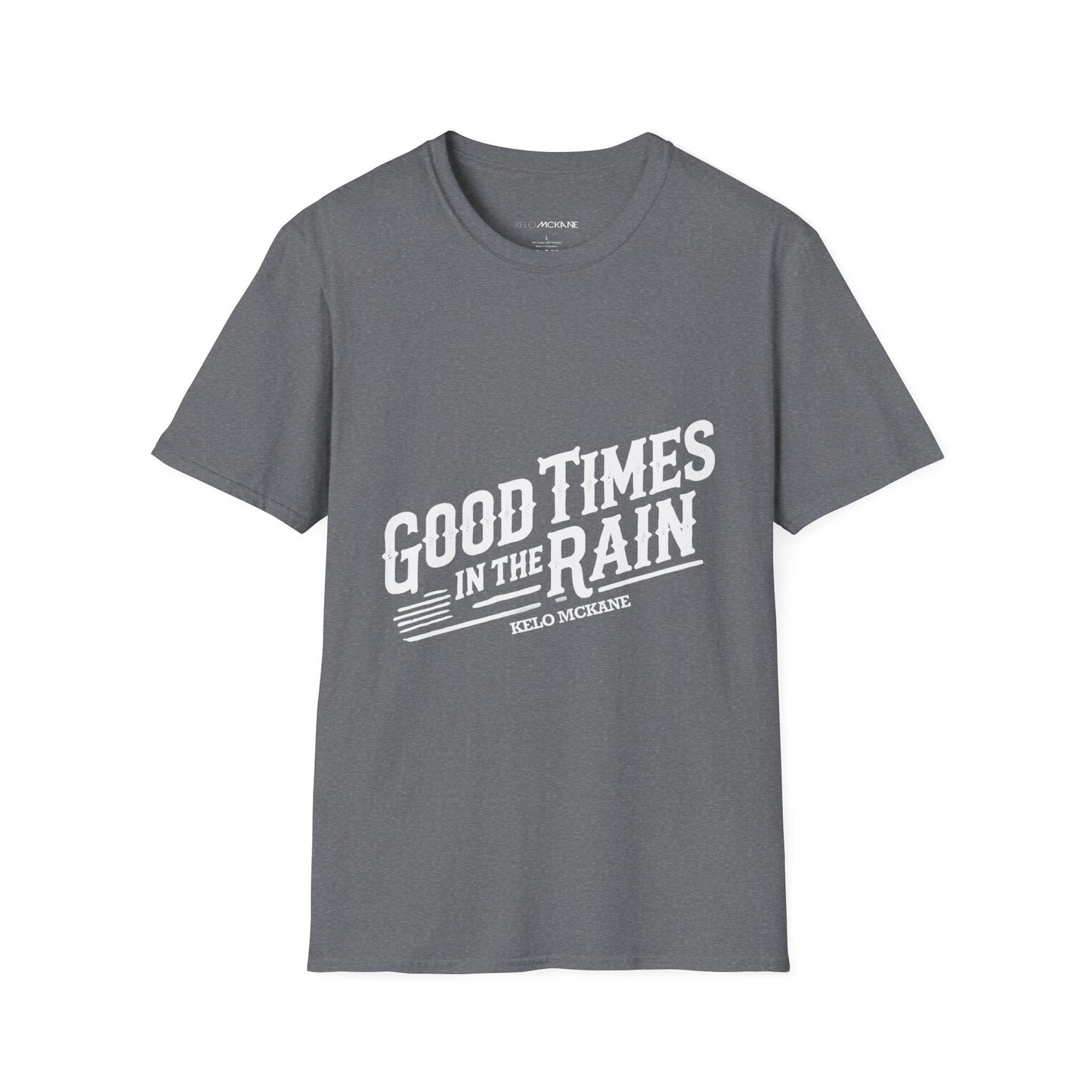 Good Times In The Rain - White Logo - Unisex Softstyle T-Shirt