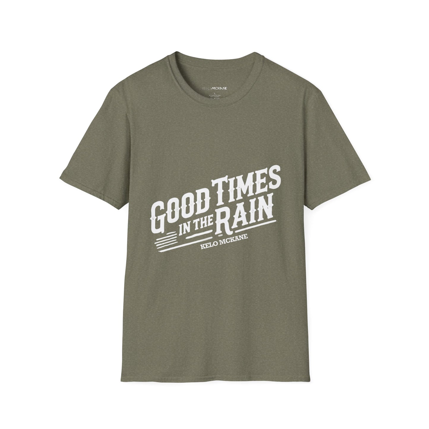 Good Times In The Rain - White Logo - Unisex Softstyle T-Shirt