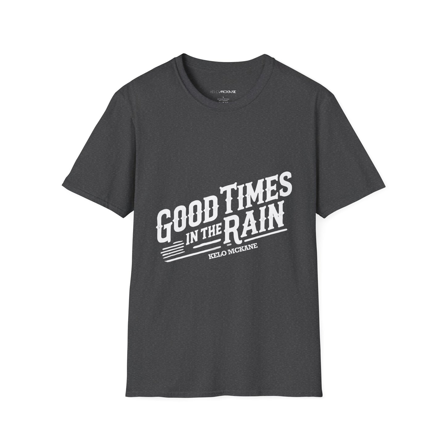 Good Times In The Rain - White Logo - Unisex Softstyle T-Shirt