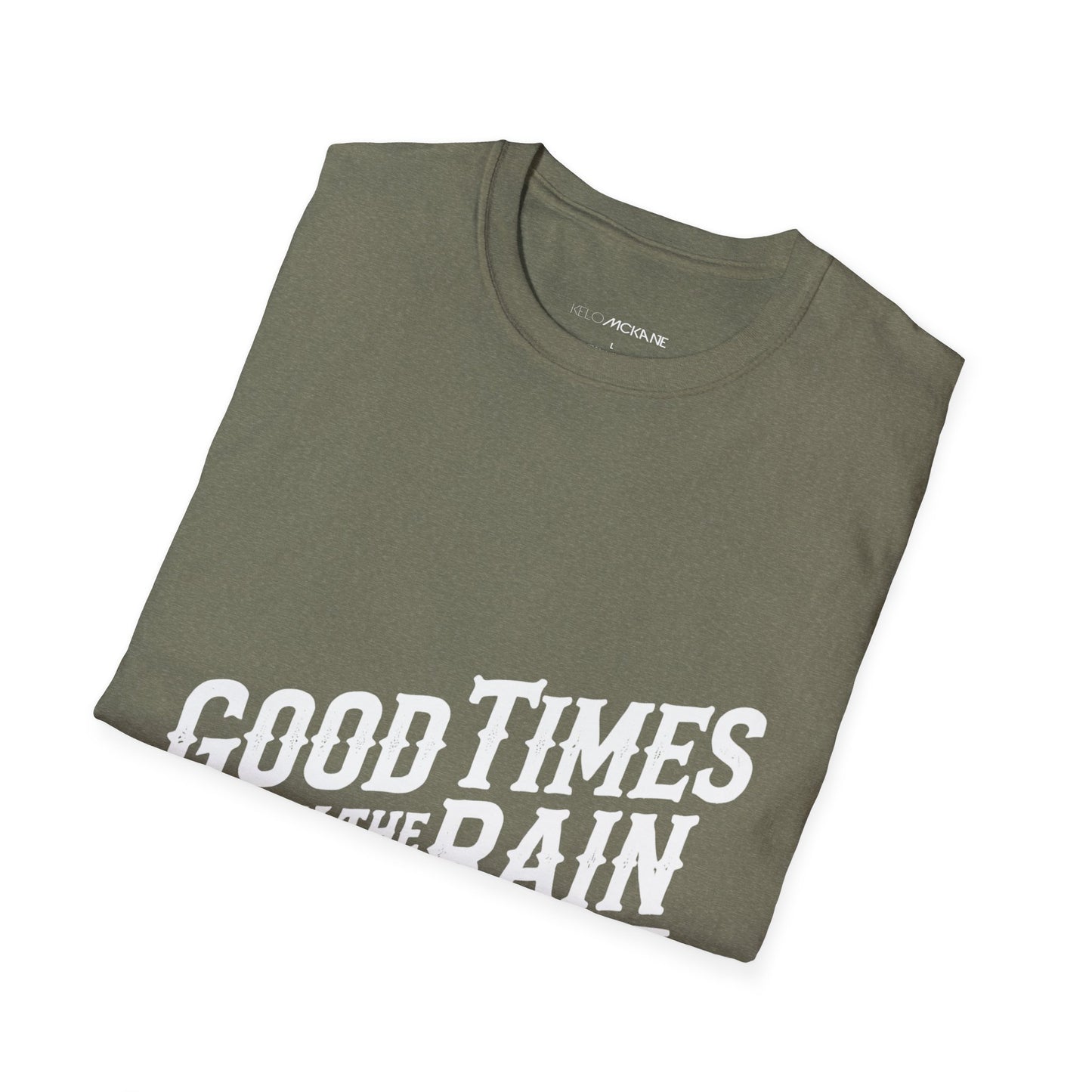 Good Times In The Rain - White Logo - Unisex Softstyle T-Shirt