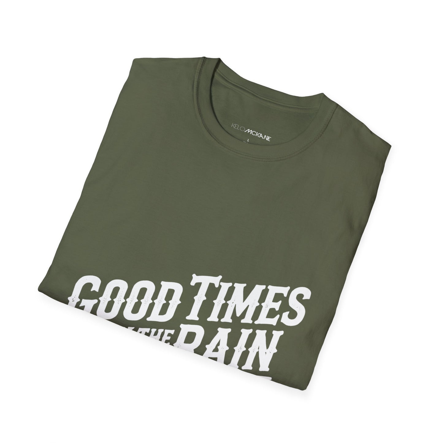 Good Times In The Rain - White Logo - Unisex Softstyle T-Shirt