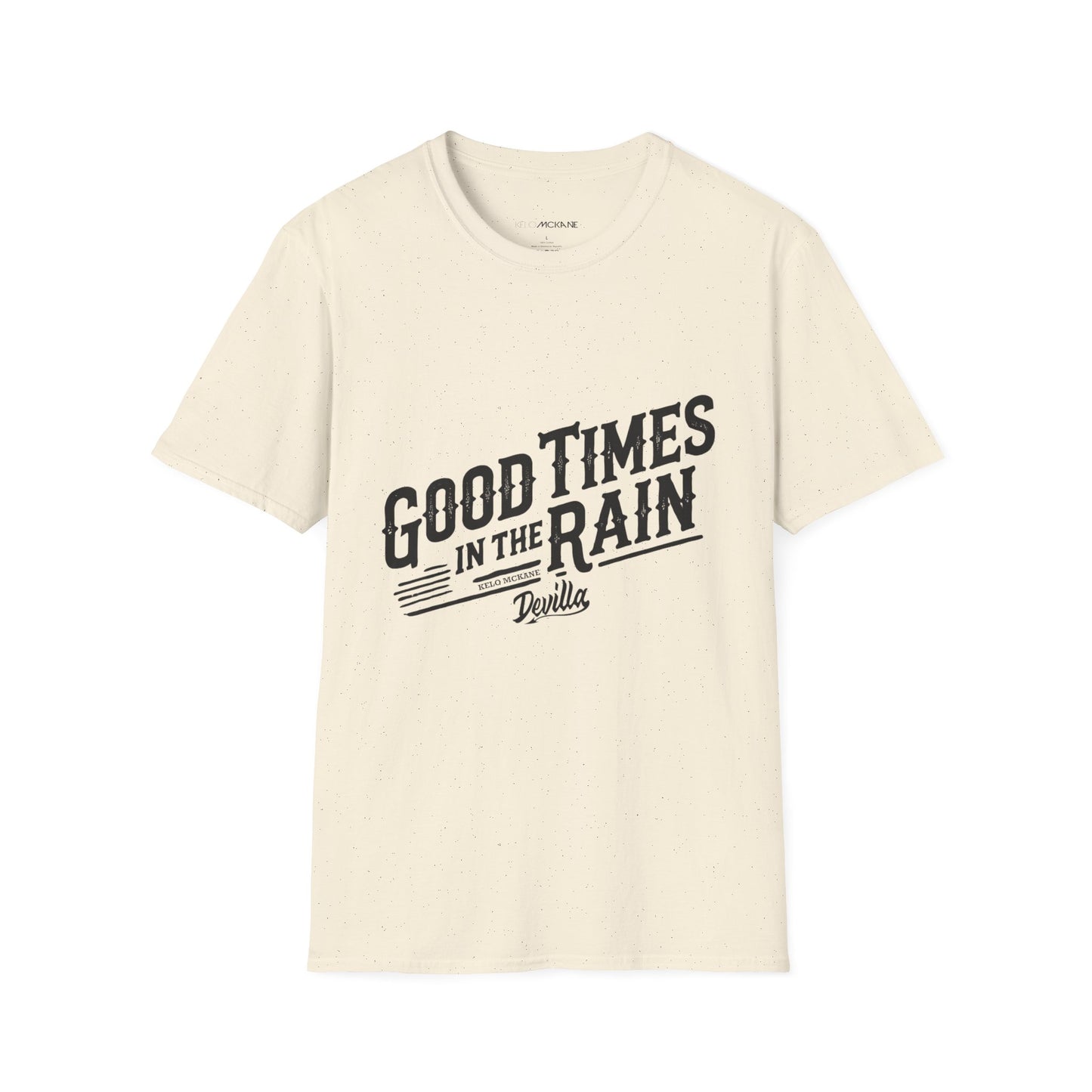 Good Times In The Rain - Devilla Black Logo - Unisex Softstyle T-Shirt